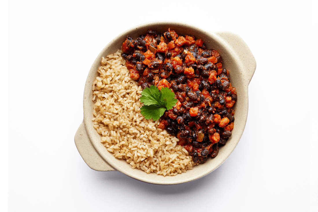 Chili vegano con arroz integral